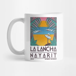 La Lancha, Nayarit, Mexico Retro Travel Poster Mug